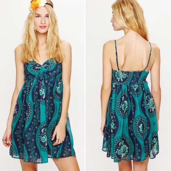 Free People Dresses & Skirts - Free People Eternal Spring Teal Babydoll Dress